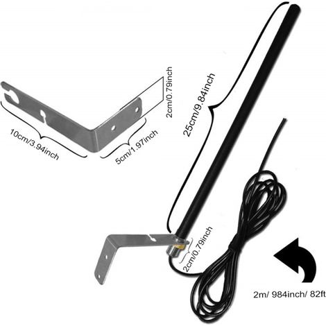 Antenne Externe 433 MHz, Extension de Portée Jusqu’à 150 m, Connecteur SMA Mâle, Pour Portail, Porte de Garage, Système d’Alarme, Domotique (1/4)