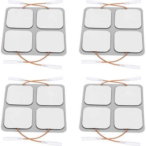 16 Patchs Carrés Réutilisables pour Électrothérapie, Autocollants de Remplacement 5x5 cm avec Connecteur 2.5mm (1/5)