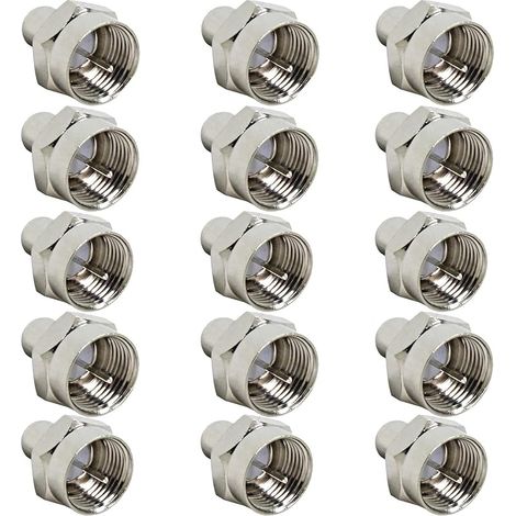 15 Pcs Connecteur coaxial 75 Ohms type F mâle,terminaison capuchon,extrémités résistance,protection couvercle,capuchons étanches à la poussière,connecteur coaxial pour antenne satellite FM TV (1/5)
