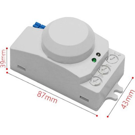 Détecteur de mouvement à 360° pour micro-ondes, système HF 5,8 GHz (3 LED), blanc.