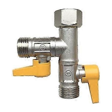 Inverseur de douche à 3 voies, G1/2, en laiton massif, pour bras de douche. Adaptateur en T universel inclus. Remplacement idéal. (1/4)