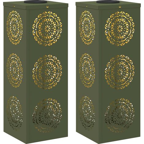 Lumière de chemin LED solaire 2 pcs Vert olive (1/5)