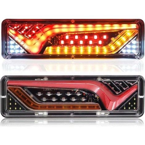 Anhängerbeleuchtung und Reflektoren, LED-Rückleuchten für Anhänger, Bremslichter, Blinker, multifunktionale Rückleuchten für Anhänger, Lkw, Wohnwagen und Traktoren, 2 Stück (1/5)