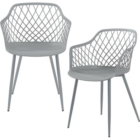 Juego de 2 sillas de comedor/salón/cocina de diseño moderno 82 x 56 x 52 cm gris claro 030009624