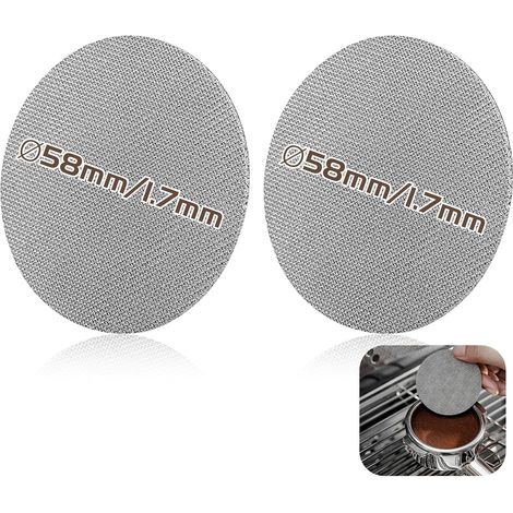 Stück 58,5 mm Unterlegscheibensieb, Espressofilter, gesinterte Kaffeefilter für Espresso-Siebträger, Kaffeezubehör, 1,7 mm Dicke, 150 μm 316 Edelstahl, wiederverwendbar und langlebig
