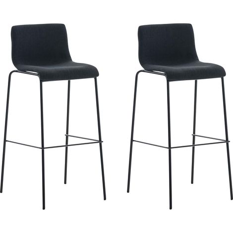 2er Set Barhocker Hover Stoff 4-Fuß Gestell schwarz schwarz (1/5)
