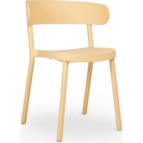 Resol CASINO ECO Chaise Recyclée Intérieur, Extérieur Jaune Feu - Set 4