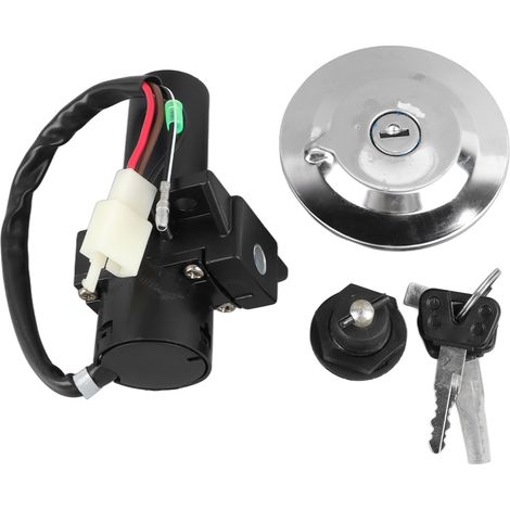 Bouchon réservoir moto aluminium, couvercle carburant verrouillable avec 2 clés, remplacement YBR, pièce compatible, capuchon essence robuste, sécurité étanche. (1/5)