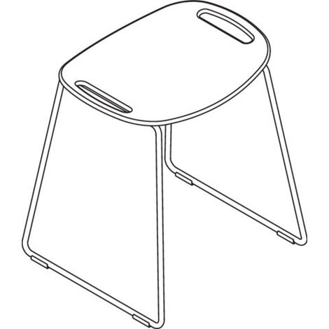 HEWI 950.51.30060 Tabouret de douche CV, H:507mm, L:489mm (1/2)
