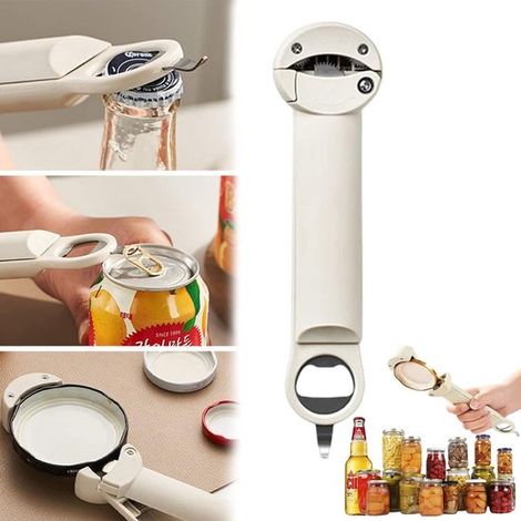 Ouvre-bouteille multifonctionnel et extensible. Ouvre-bocal et pince à couvercle réglables. Ouvre-bouteille et ouvre-bocal pour les personnes ayant une faible force dans les mains, les personnes âgées (1/5)