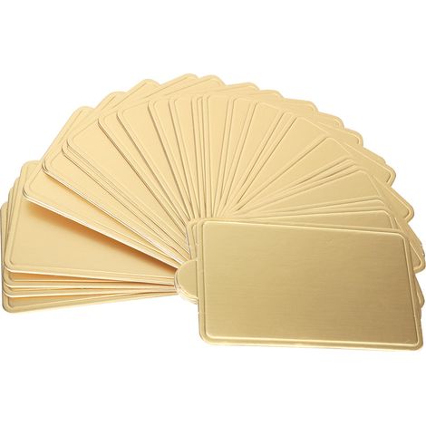 300 Stück goldene rechteckige Mousse-Kuchen-Dessert-Unterlage aus Karton, Backutensilien 100 x 60 mm (1/5)