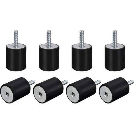 Silent Bloc M6 Mâle/Femelle Support Caoutchouc D20xH25mm 8pcs (1/5)