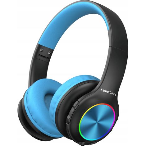 Cuffie wireless Bluetooth PowerLocus BlackBlue per bambini con LED (1/5)