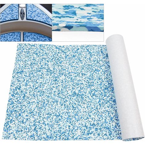 Teck Eva mousse pont ferrures, 240x90cm (35.4" x 94.5") auto-adhésif plancher pour bateau tapis antidérapant tapis tapis de sol pour Yacht teck pont plancher (bleu Camouflage) (1/5)