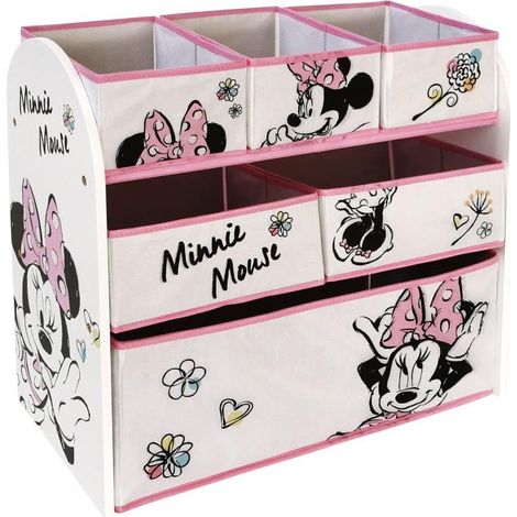 Scaffale Multicontenitore Portagiochi Minnie Natural (1/2)