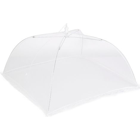 TOIVIZE-Housse de Protection Alimentaire 2 Pièces avec Armature Métal et Toile en Mesh Blanche 43x43cm Démontable et Lavable (1/4)