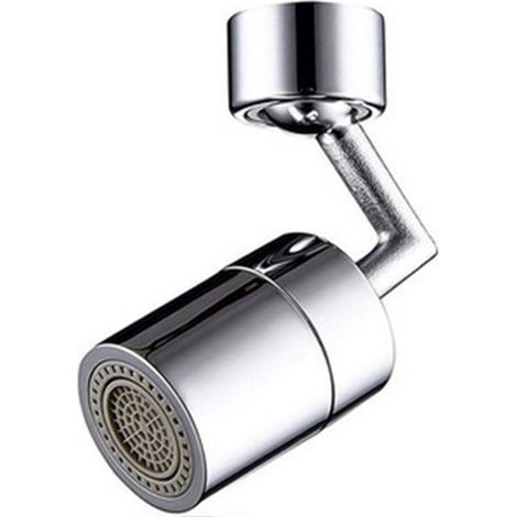 Faucet Aerator Extender - 1080° Rotatable Splash Filter - Dual-Mode Water Outlet (Jet/Shower) - Fits 22 mm Inner / 24 mm Outer Thread - For Kitchen and Bathroom Sink - 1 Piece