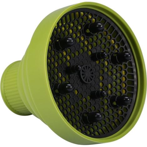 Diffuseur pour sèche-cheveux en silicone, couleur vert, accessoire de coiffure compatible pour séchage et mise en forme des cheveux