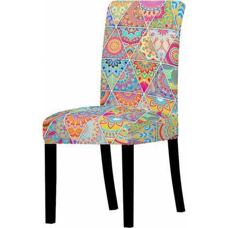 ZOLGINAH Esszimmerstuhlhussen, 2er-Set, abnehmbare elastische Stuhlhussen mit Patchwork-Muster, universell für Zuhause und Hotel (karierte Steppung, 2 Stück) (1/5)