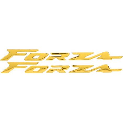 Paire d'autocollants emblème 3D pour carrosserie moto Honda FORZA 125 250 300, jaune, plastique flexible résistant, compatible avec scooter, décoration véhicule (1/5)