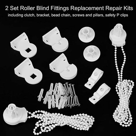 Verkauft werden zwei Sets mit je 25 mm Rollokopf-Controllern inklusive Haken und Perlenvorhangköpfen sowie einer kostenlosen 3 Meter langen Perlenkette. (1/5)