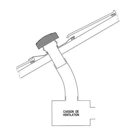 Anjos Ventilation – Sortie de toit VMC finition tuile Ø 125 mm – Capot en aluminium prélaqué – Joint d'étanchéité – Grille anti-intrusion