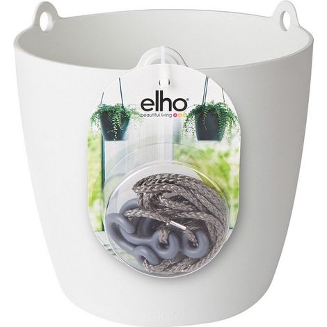 VASO BRUSSELS HANGING BASKET 18CM WHITE ELHO