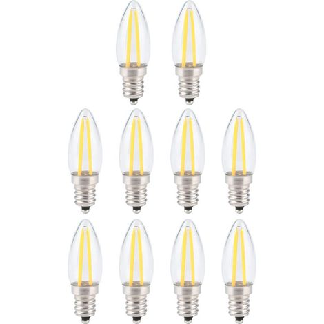 Ampoule à filament LED rétro à intensité variable, ampoule LED E12 2W blanc chaud avec protection des yeux (1/5)