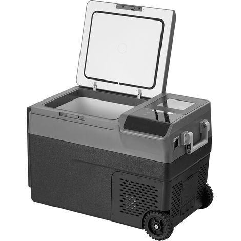 Mophorn Tragbarer Autokühlschrank von, mit Eisherstellung, 12 Volt, 35 l Einzelzonen-Gefrierfach, -4℉-68℉ einstellbar, mit Rollen für Camping, Auto und Wohnmobil