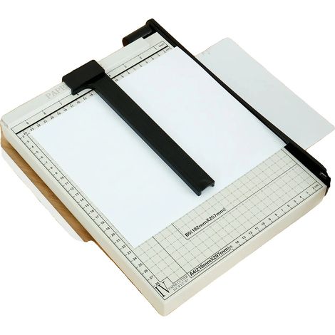 Papierschneider, Robuster Stahlbasis, 300mm x 250mm Schneidkapazität, Schneidet bis zu 10 Blätter, Sicherheitsklingenverriegelung, Rutschfeste Füße (1/5)