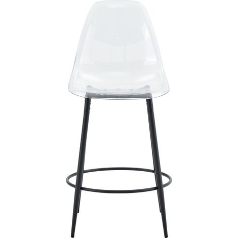 Bar-Set mit Glastisch 89 cm und 2 schwarzen, transparenten Hockern MODENUIT (1/5)