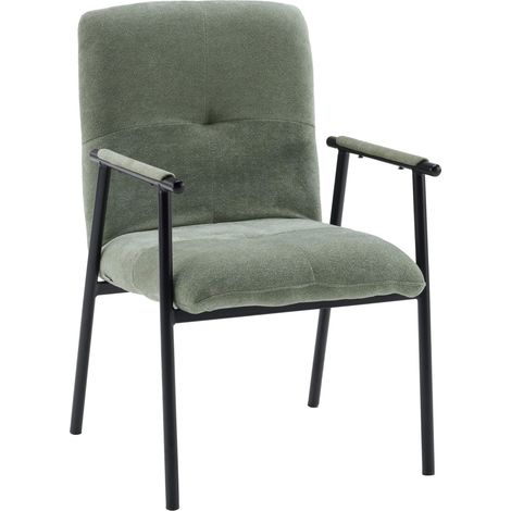 Chaise d'appoint / chaise de salle à manger Lifea Flex, tissu, dossier rabattable, verte, hjh LIVING (1/5)