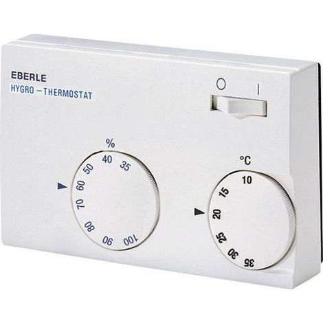 Hygrothermostat HYG-E 7001 – Montage apparent – Plage de réglage 10° à 35°C – IP30 – Retour thermique – Eberle