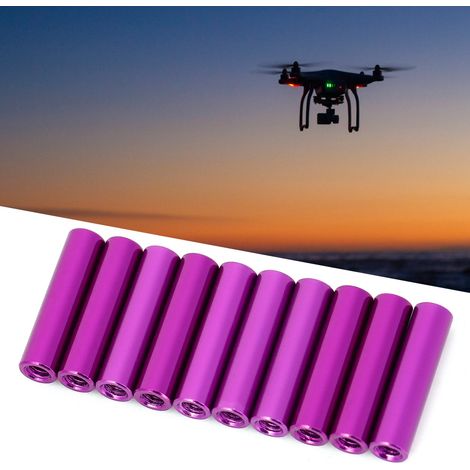 Lot de 10 entretoises rondes en aluminium M3x20, tiges de fixation violettes (1/5)