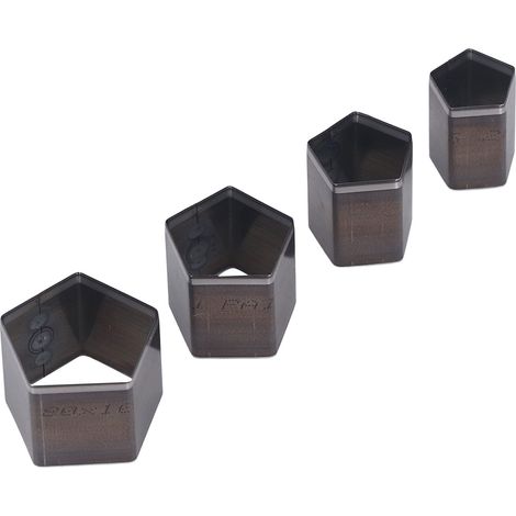 Lot de 4 matrices de découpe pentagone en acier allié pour perçage cuir artisanat DIY (1/5)
