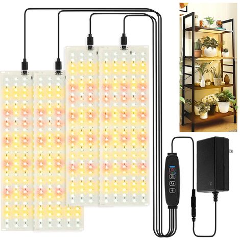Lampe Pour Culture De Plantes - 20 W - Dimmable Avec Télécommande Et Minuterie - 30 X 8 Cm - Pour Intérieur - Lot De 4 (1/5)