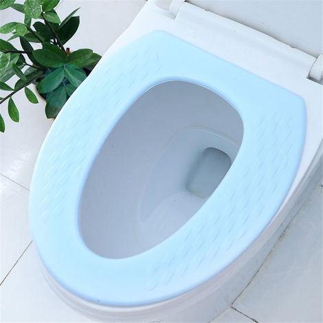 BelleRise – WC-Sitzkissen – 111360 Dickes, wasserdichtes EVA – Weich und warm im Winter – Blau gestreift (1/5)