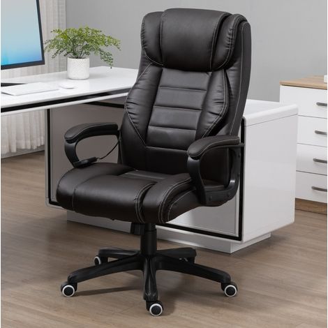 Bürostuhl mit Massagefunktion, Wippfunktion, höhenverstellbar, Braun OKMYHOME (1/5)