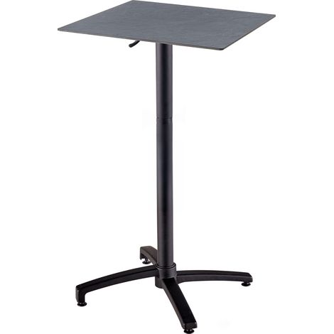 Table haute de terrasse 60 cm inclinable stratifié ardoise gris foncé
