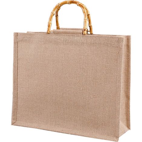 Borsa a tracolla portatile, borsa tote in iuta naturale perfetta per lo shopping, picnic, regali, viaggi, spiaggia - 26x27x10cm (1/5)