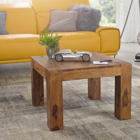 Table basse carrée 60x40 cm en bois de sheesham massif (1/5)
