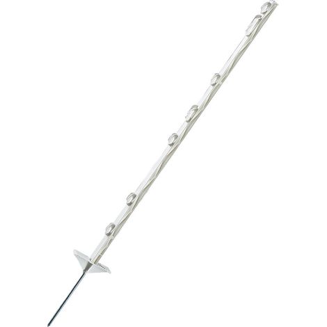 Piquet en plastique avec pointe métal 100 cm – Isolateurs inclus – Pour clôtures électrifiées chevaux, chiens, bovins, gibier – Amahorse