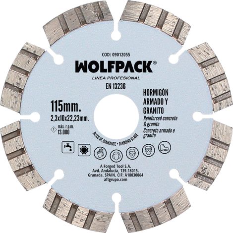 Disque Diamant Béton Armé/Granit Ø 115 mm. (1/4)