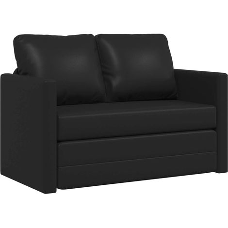 Folding Sofa Bed Black 112 x 60 x 55 cm Faux Leather vidaXL