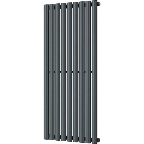 Omeara - Anthracite Designer Radiator H1200mm x W522mm Single Panel - Feet Included (1/4)