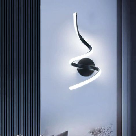 Applique murale, lampe murale LED d'intérieur moderne, lampe de chevet en spirale, veilleuse en aluminium, lumière blanche (6000K) (1/5)