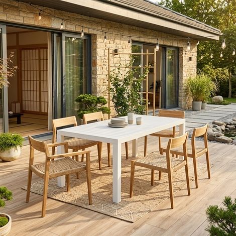 Exagonshop Tavolo da giardino 140x100 allungabile in alluminio (1/5)