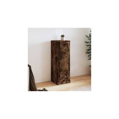 Buffet haut chêne fumé 36x35,5x103,5 bois d'ingénierie (1/5)