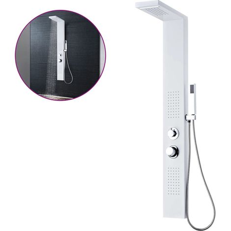 Colonne de douche,Système de panneau de douche Aluminium Mat Blanc -44978 (1/5)