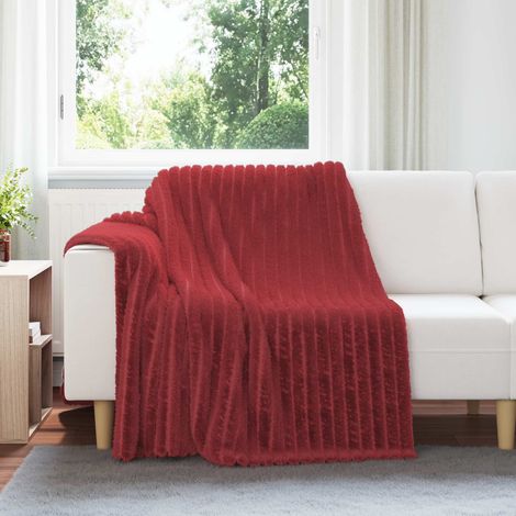 Überwurfdecke Bordeauxrot 200 x 150 cm Fleece